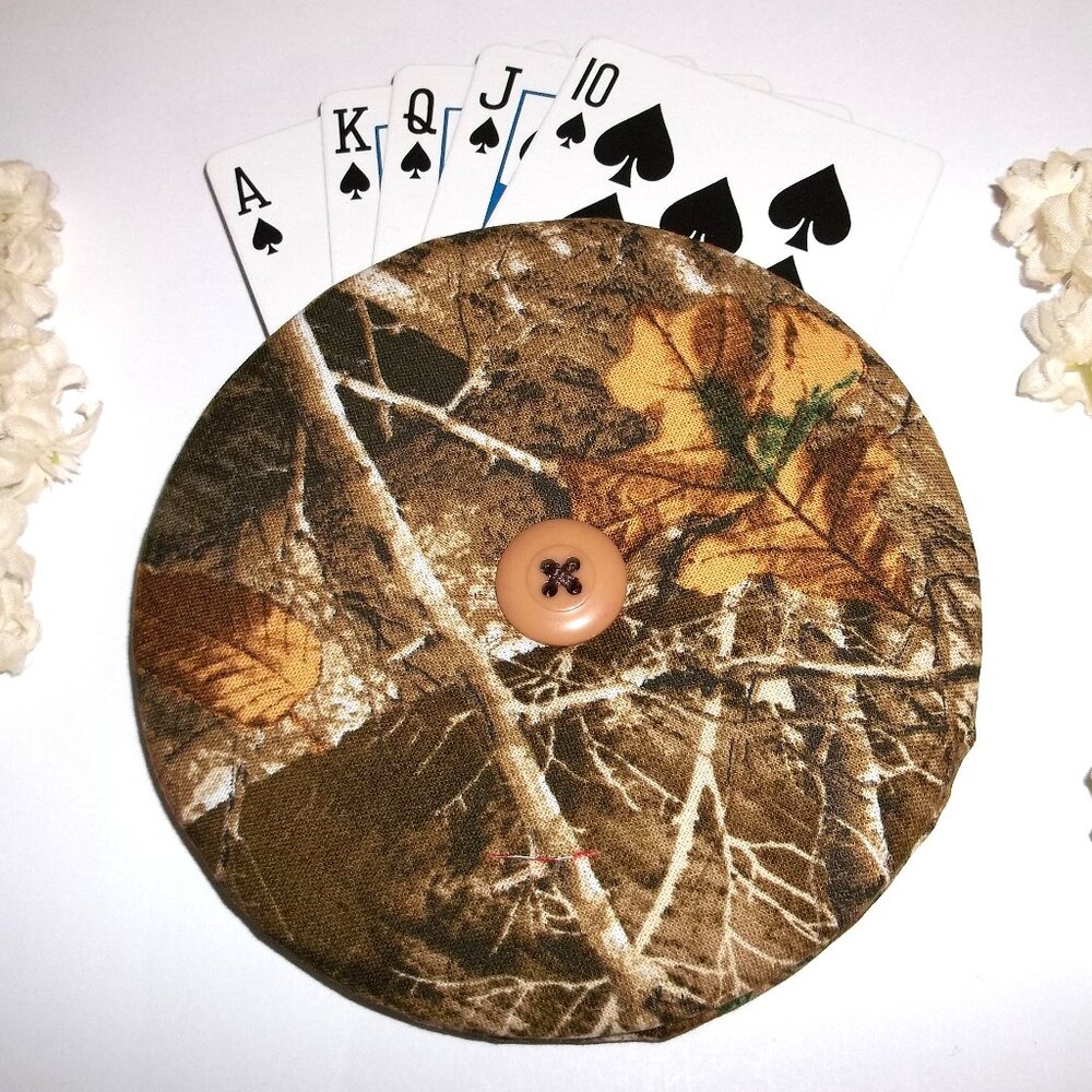 Playing Card Holder Gift Idea Deer Fabric Handmade Camo Man Hunting Boy Hunt PC8